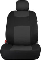 BDK PolyPro Car Seat Covers Full Set in Charcoal on Black – Front and Rear Split Bench Seat Covers for Cars, Easy to Install Car Seat Cover Set, Car Accessories for Auto Trucks Van SUV