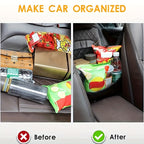 Car Purse Handbag Holder Between Seats, Leather Car Seat Back Organizer With 3 Pockets, LarCapacity StoraBag