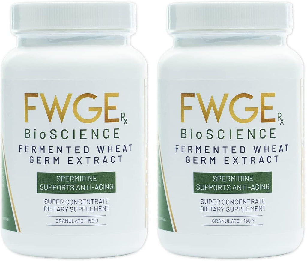 Spermidine Immune Defense and Cell Renewal Premium Fermented Wheat Germ Extract, Vitality Inducer, Non-GMO, Gluten-Free, Sugar-Free, Vegan, Antioxidant, Natural, Granulate 2 Bottles 300 Grams