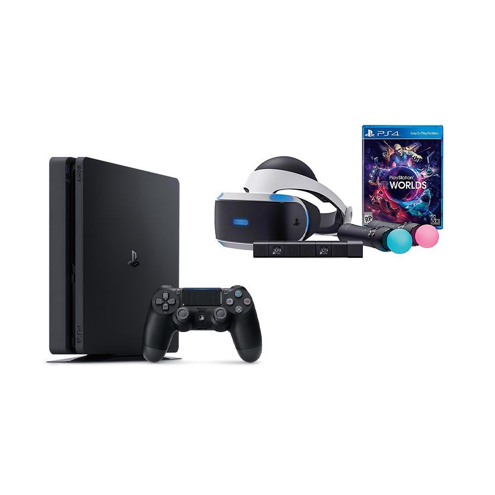 PlayStation VR Start Bundle 5 Items:VR Headset,Move Controller,PlayStation CamMotion Sensor,PlayStation 4,VR Game Disc Batman Arkham VR