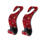 2pcs Artificial Diamond Car Hook, Car Hidden Car StoraHook Creative Car Seat Hook Hanger Car Accessories For Women