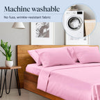 LuxClub 6 PC California King Size Sheet Set Bamboo Sheets Deep Pockets 18" Eco Friendly Wrinkle Free Cooling Sheets Machine Washable Hotel Bedding Silky Soft - Light Plum California King