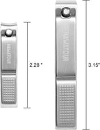 Nail Clippers Set, Ultra Sharp Sturdy Fingernail and Toenail Clipper Cutters with Visibly Tin Case by HAWATOUR - Stainless Steel