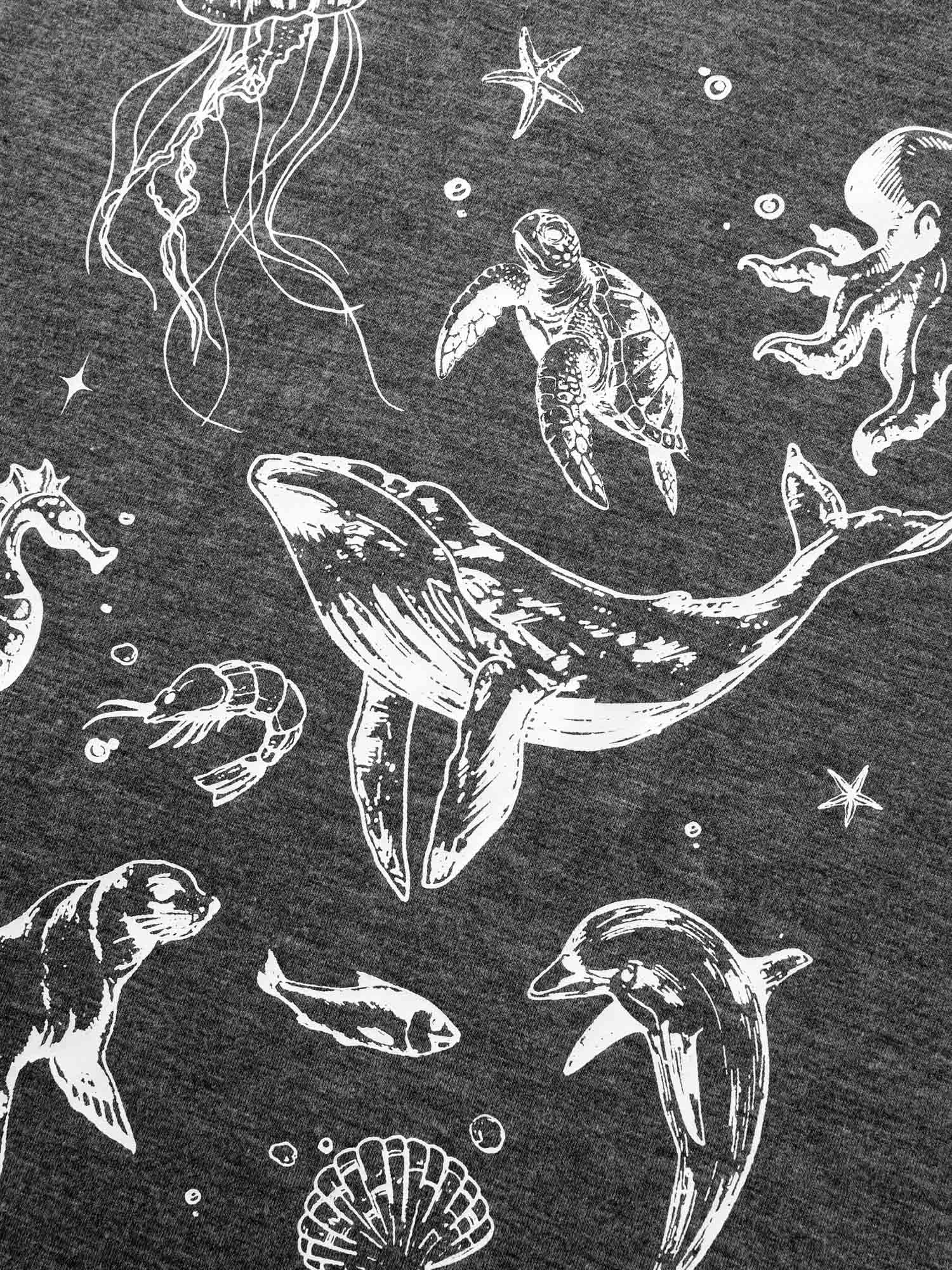 Supersoft Ocean Print Round Neck Tank Top
