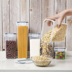 7pcs Airtight Food StoraContainers: BPA Plastic Canisters For Spaghetti, Dry Food, Flour &amp; Sugar - Includes Labels!