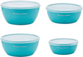 KitchenAid Classic Prep Bowls with Lids, Set of 4, Aqua Sky