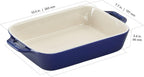 STAUB - 40508-591 STAUB Ceramics Rectangular Baking Dish, 10.5x7.5-inch, Dark Blue