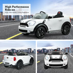 12V Electric Mini Countryman Licensed Kids Ride On Car Remote Controller White