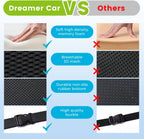 Dreamer Car Wedge Seat Cushion for Car Seat Driver/Passenger- Car Seat Cushions for Driving Improve Vision/Posture - Memory Foam Car Seat Cushion for Hip Pain (Mesh Cover,Black)