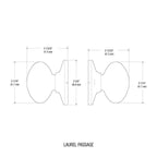 Laurel Satin Nickel PassaHall/Closet Door Knob