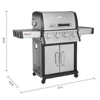 4-Burner Propane Gas Grill with Side Burner MG4001