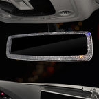 Car Rearview Mirror Cover, Interior Universal Auto Rear View Mirror Bling Rhinestone Luxury Surface Mirror Cover Auto Accessories