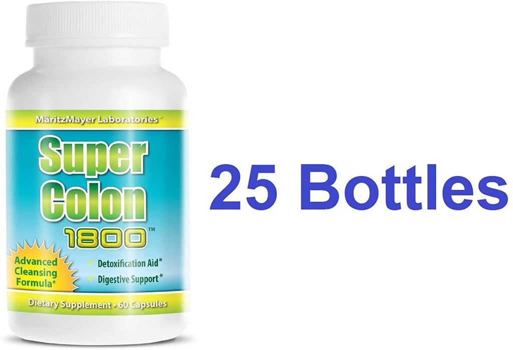 Super Colon 1800 Weight Loss Detox Cleanse All Natural with Acai Fruit and Fennel Seeds 60 Capsules Per Bottle 25 Bottles