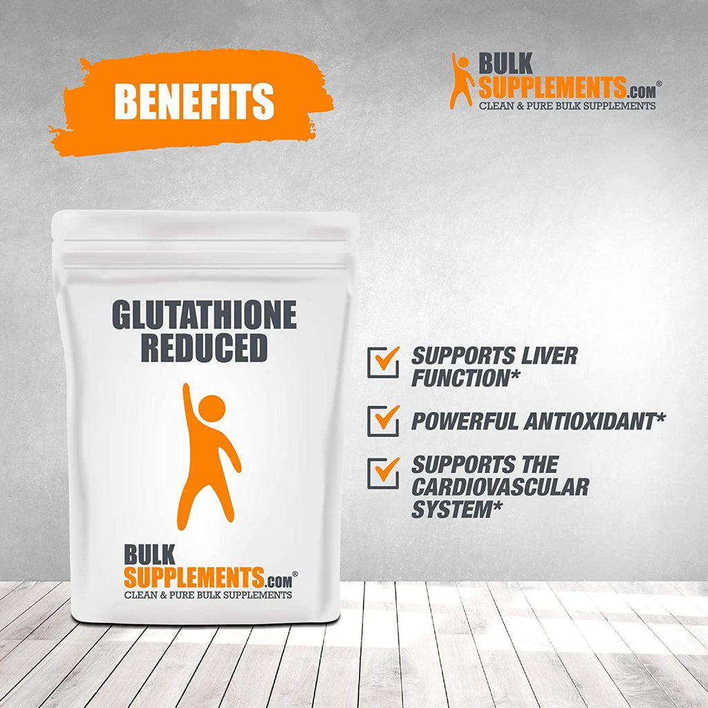BulkSupplements.com Glutathione Reduced Powder - Liver Support Supplement - Antioxidants Supplement - Anti Bloating for Women - Glutathione Supplements - Skin Whitening (500 Grams - 1.1 lbs)