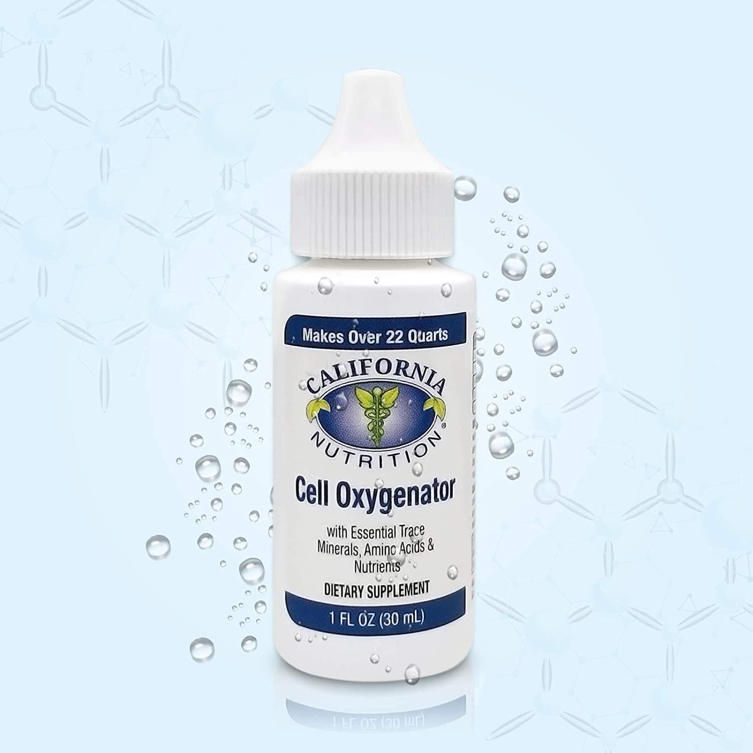 California Nutrition Cell Oxygenator 1 Fl Oz Bottle (Pack of 10), Liquid Oxygen Drops Daily Nutritional Supplement