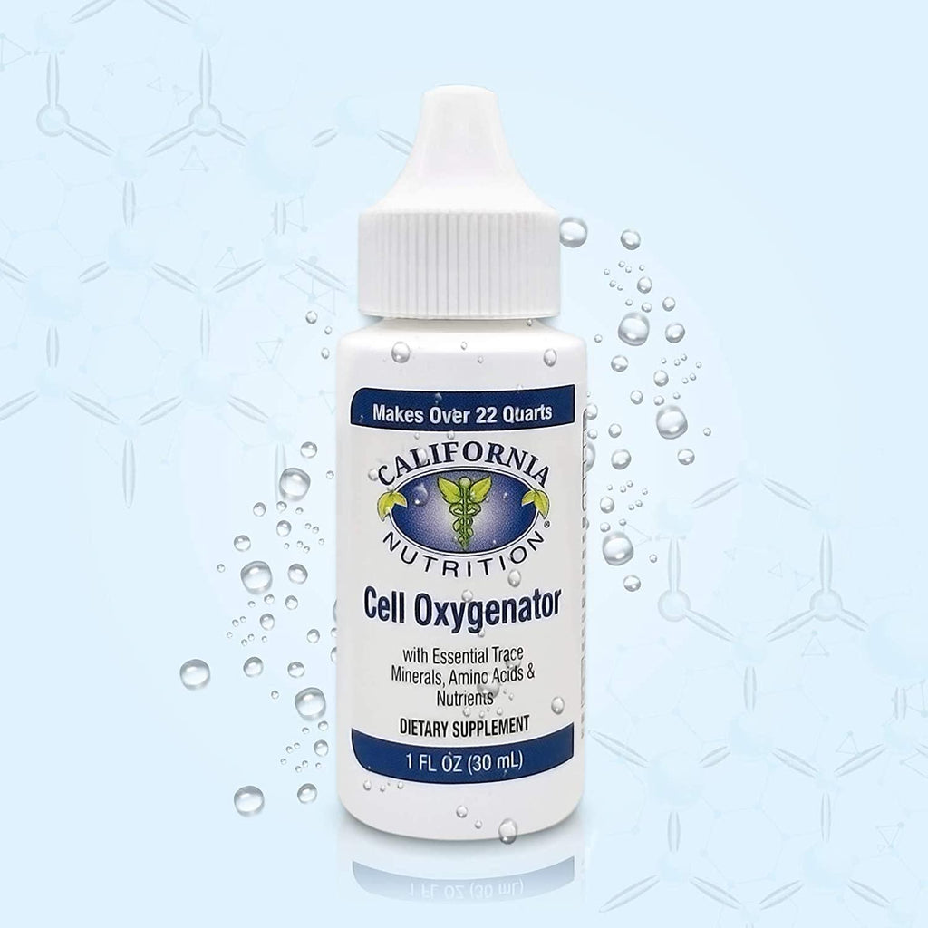 California Nutrition Cell Oxygenator 1 Fl Oz Bottle (Pack of 12), Liquid Oxygen Drops Daily Nutritional Supplement