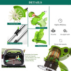 Pruning Lawn Trimmer Electric Cordless Grass Strimmer Edger Mower Telescopic Adjustable Handheld Cutter Gardening Tools with Battery Spare Blades Outdoor Yard Garden Lawn Green