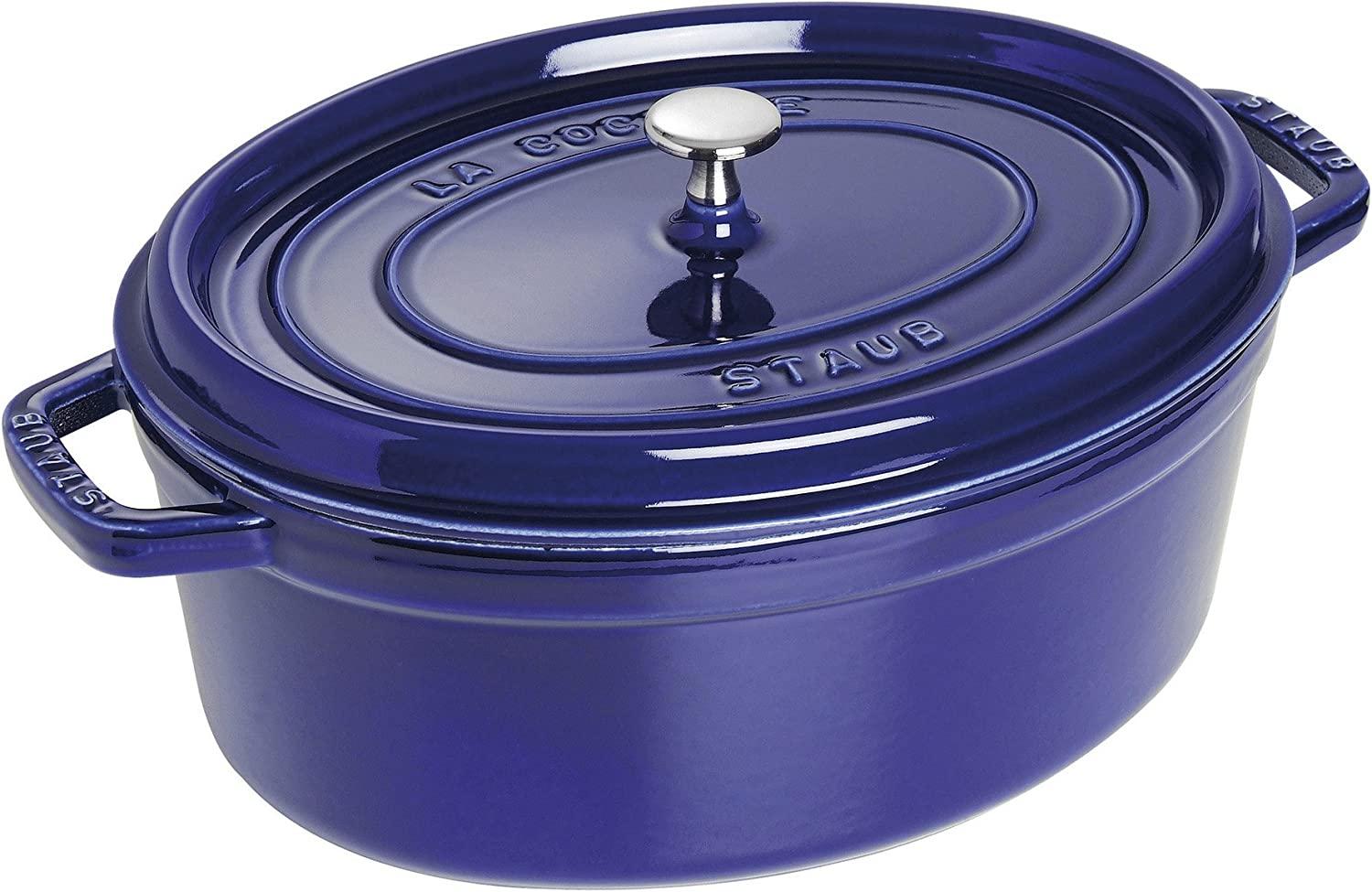 Staub Cast Iron 7-qt Oval Cocotte - Dark Blue, Made in France
