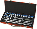 Sturdy 25pc Socket Set Auto Repair Household Car Toolbox Ratchet Wrench Set Auto Repairing Tool Set Safety