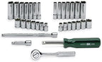 SK Professional Tools 94932 32 -Piece 1/4 in. Drive 6-Point STD/Deep Metric Socket Set - Chrome Socket Set with Super Chrome Finish | Set of 32 Sockets Made in USA