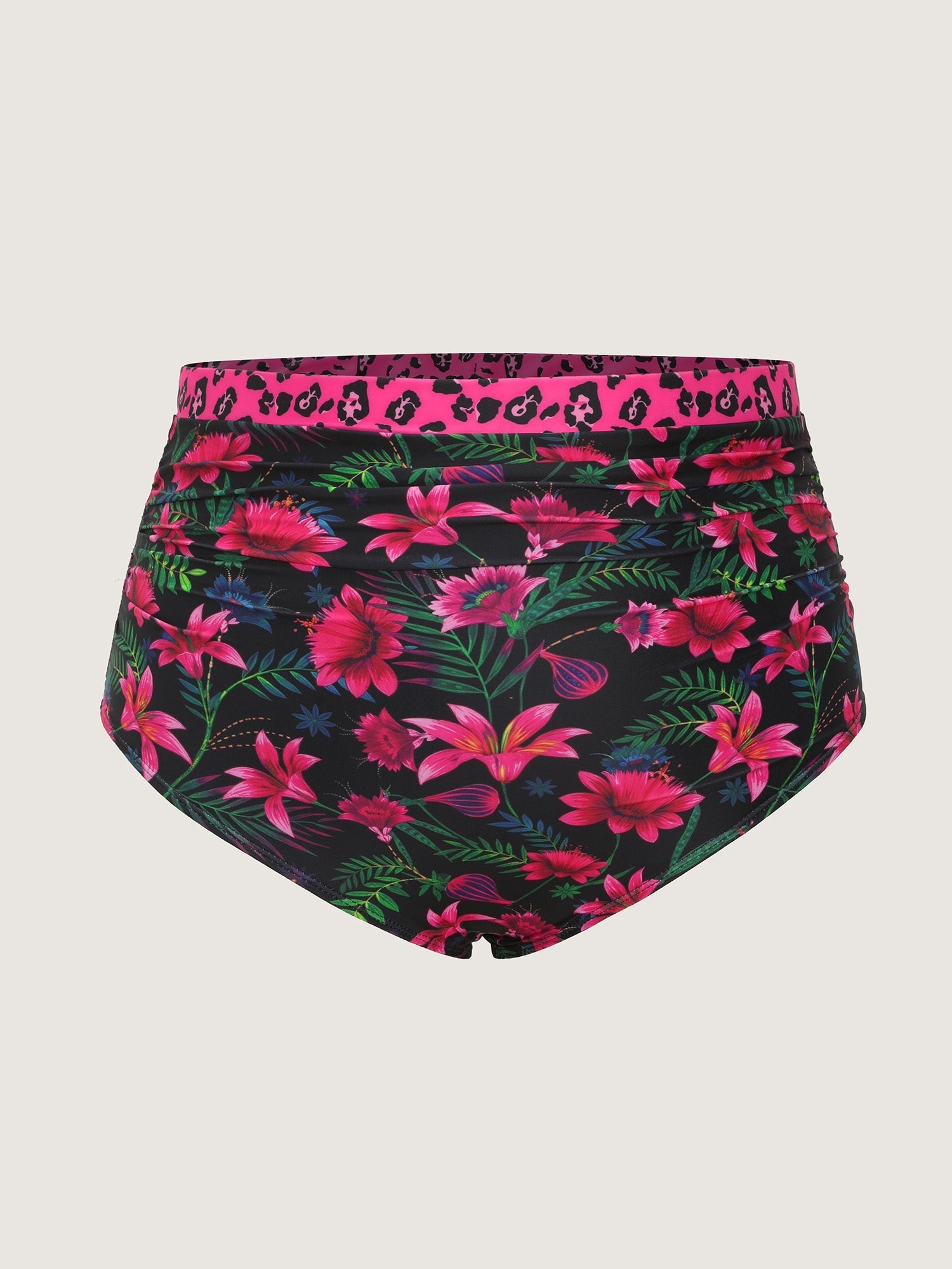 Tropical Floral Print Pockets Swim Dress