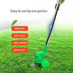 Electric Collect Lawn Mower 12V, Electric Grass Trimmer and Edger, Dual Control Switch Design, Light Body, Adjustable Length 1-30cm, with Cooling Holes, Newly Upgraded Auxiliary Grip