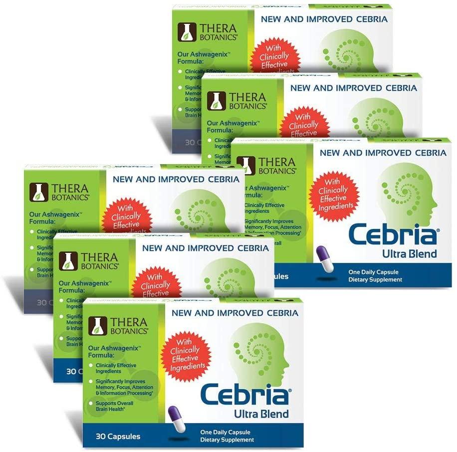 Cebria Ultra Brain Supplement for Men, Women & Seniors – Safe and Effective Memory Supplement for Retention, Recall & Age-Related Memory Loss (180 Count)