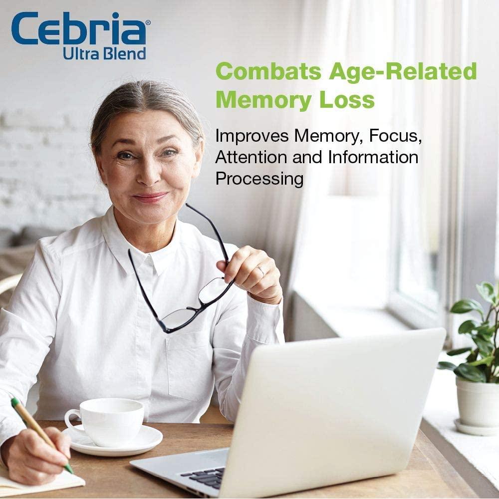 Cebria Ultra Brain Supplement for Men, Women & Seniors – Safe and Effective Memory Supplement for Retention, Recall & Age-Related Memory Loss (180 Count)