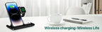 Wireless Charging Station For  Multiple Devices Foldable 3 In 1 Fast Charger Station Stand Dock For IWatch Series 8, 7, 6, SE, 5, 4, 3, 2, Airpods Pro 3, 2,  14Pro, 14, 13, Pro Max, 13 ,12, 11 Pro, X ,Max ,XS, XR, 8