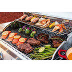Propane Grill 48000 BTU 4-Burner Heat Thermometer Warming Rack  Steel