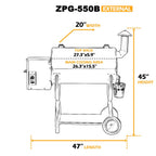ZPG-550B Pellet Grill BBQ Smoker with Digital Control 520 sq.in