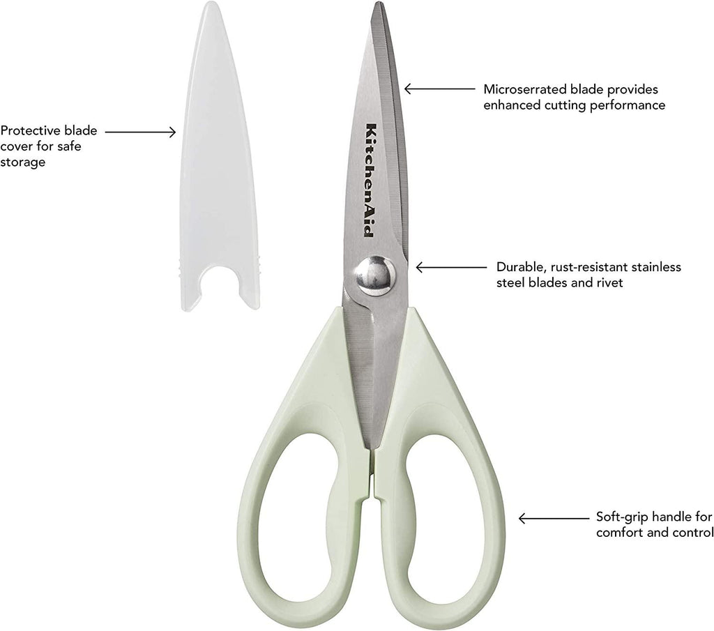 KitchenAid All Purpose Shears with Protective Sheath, 8.72-Inch, Pistachio
