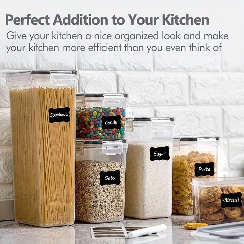6/12pcs Airtight Food StoraContainers W/Lids,BPA Plastic Dry Food Canisters For Kitchen Pantry Organization And Storage,Dishwasher Safe