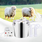 Msfullsea Electric Goat Cow MilMachine Vacuum Pump Milker MilMachine Electric Single Bucket Piston Vacuum Pulsation MilMachine (For Goat, 7L)