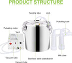 Msfullsea Electric Goat Cow MilMachine Vacuum Pump Milker MilMachine Electric Single Bucket Piston Vacuum Pulsation MilMachine (For Goat, 7L)