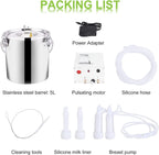 Msfullsea Electric Goat Cow MilMachine Vacuum Pump Milker MilMachine Electric Single Bucket Piston Vacuum Pulsation MilMachine (For Goat, 7L)