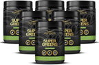 FREZZOR Super Greens Powder with UAF1000+, All-Natural New Zealand Green Fruit & Veggie Supplement, Energy, Vital Raw Veggies, ORAC Antioxidants, Enzymes, Detox & Cleanse, 1.8kg, 180 Serves, 6 Jars