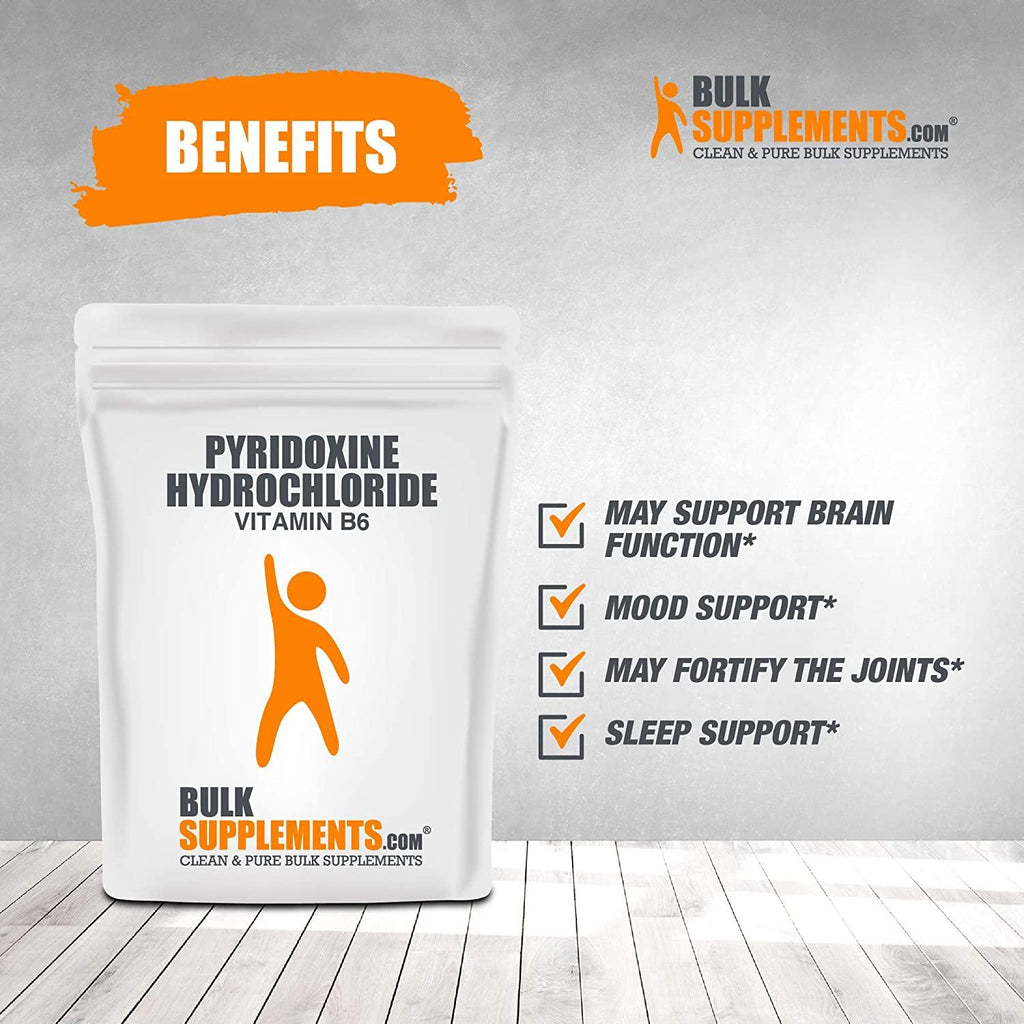 BulkSupplements.com Vitamin B6 (Pyridoxine HCl) Powder - Dog Vitamins - Memory Vitamins for Men - Nerve Support Vitamin (5 Kilograms - 11 lbs)