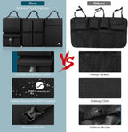 Hanging Car Trunk Organizer with Cooler, Large Pockets, Zippers Detachable Seat Back Waterproof Car Storage Trunk Organizer for Jeeps, SUVs, Black