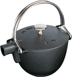 Staub Cast Iron 1-qt Round Tea Kettle - Matte Black, Made in France