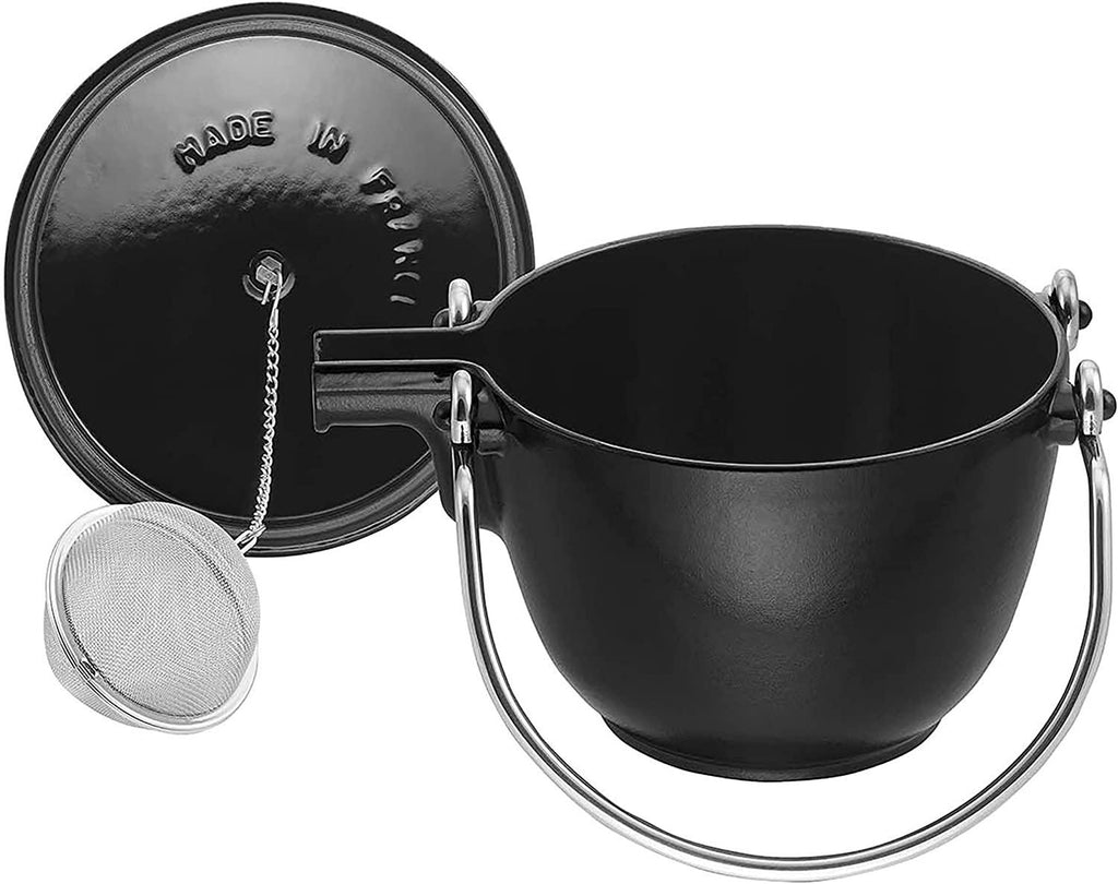 Staub Cast Iron 1-qt Round Tea Kettle - Matte Black, Made in France