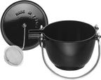 Staub Cast Iron 1-qt Round Tea Kettle - Matte Black, Made in France