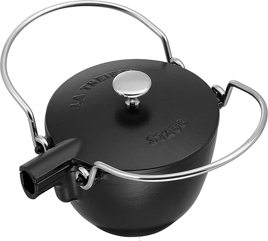 Staub Cast Iron 1-qt Round Tea Kettle - Matte Black, Made in France