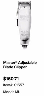 ANDIS  ADJUSTABLE BLADE CLIPPER #: 01557, UPC 040102015571 , MADE IN USA