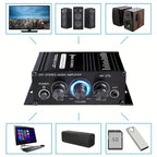 400W Mini Power Amplifier: Get Crystal Clear Audio With 2.0 Stereo Sound For Home/Car Theater System
