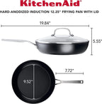 KitchenAid Hard Anodized Induction Nonstick Frying Pans / Skillet Set, 4 Piece - Matte Black