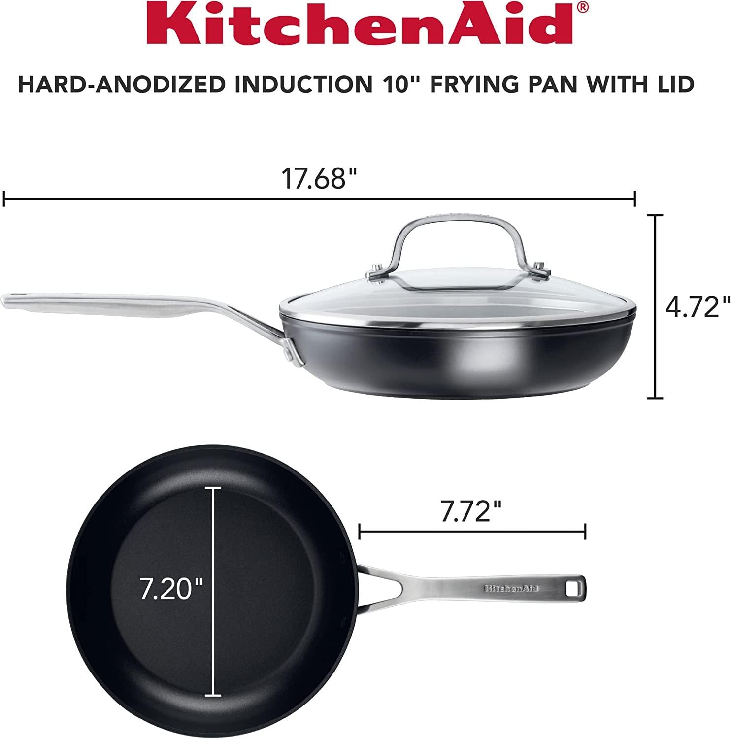 KitchenAid Hard Anodized Induction Nonstick Frying Pans / Skillet Set, 4 Piece - Matte Black