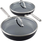 KitchenAid Hard Anodized Induction Nonstick Frying Pans / Skillet Set, 4 Piece - Matte Black