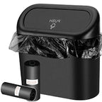 Leak-Proof Mini Car Trash Can with Lid &amp; 2 Packs of 70 GarbaBags - The Perfect Car Accessory!