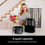ninja af101 air fryer that crisps, roasts, reheats, & dehydrates, for quick, easy meals, 4 quart capacity, & high gloss finish, black/grey